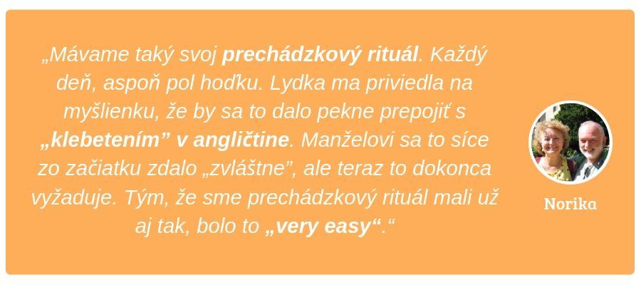Prechádzky s manželom v angličtine