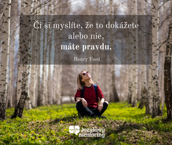 Citat: Ci si myslite, ze to dokazete alebo nie, mate pravdu.