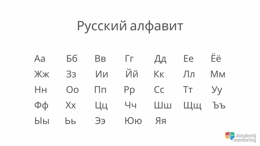 ruská azbuka tlačená