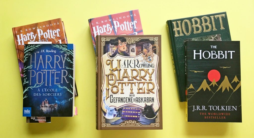 Ukážka vyrobenej dvojjazyčnej knihy - kniha Harry potter v slovenskom jazyku a vydanie vo francúzskom jazyku