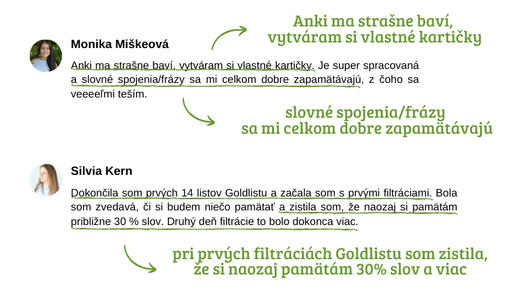 Referencie - pozitívne skúsenosti s Goldlistom a Anki aplikáciou