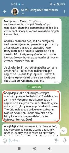 Bude sa ti priateľsky pripomínať
