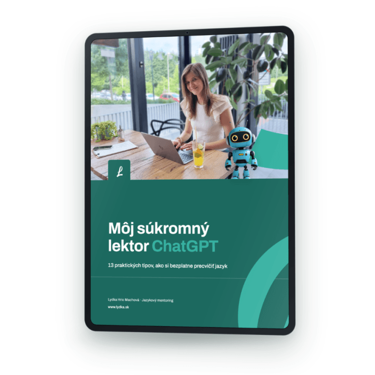 E-book Môj súkromný lektor ChatGPT zobrazený na tablete